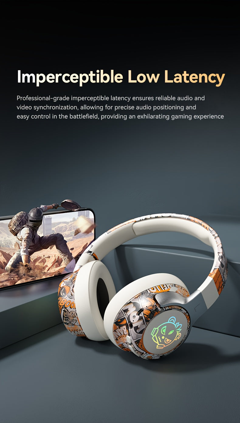 Casque Audio Circum-Aural Style Graffiti – Micro Intégré, Batterie 350mAh & USB-C | 3 Coloris | YUE CUI