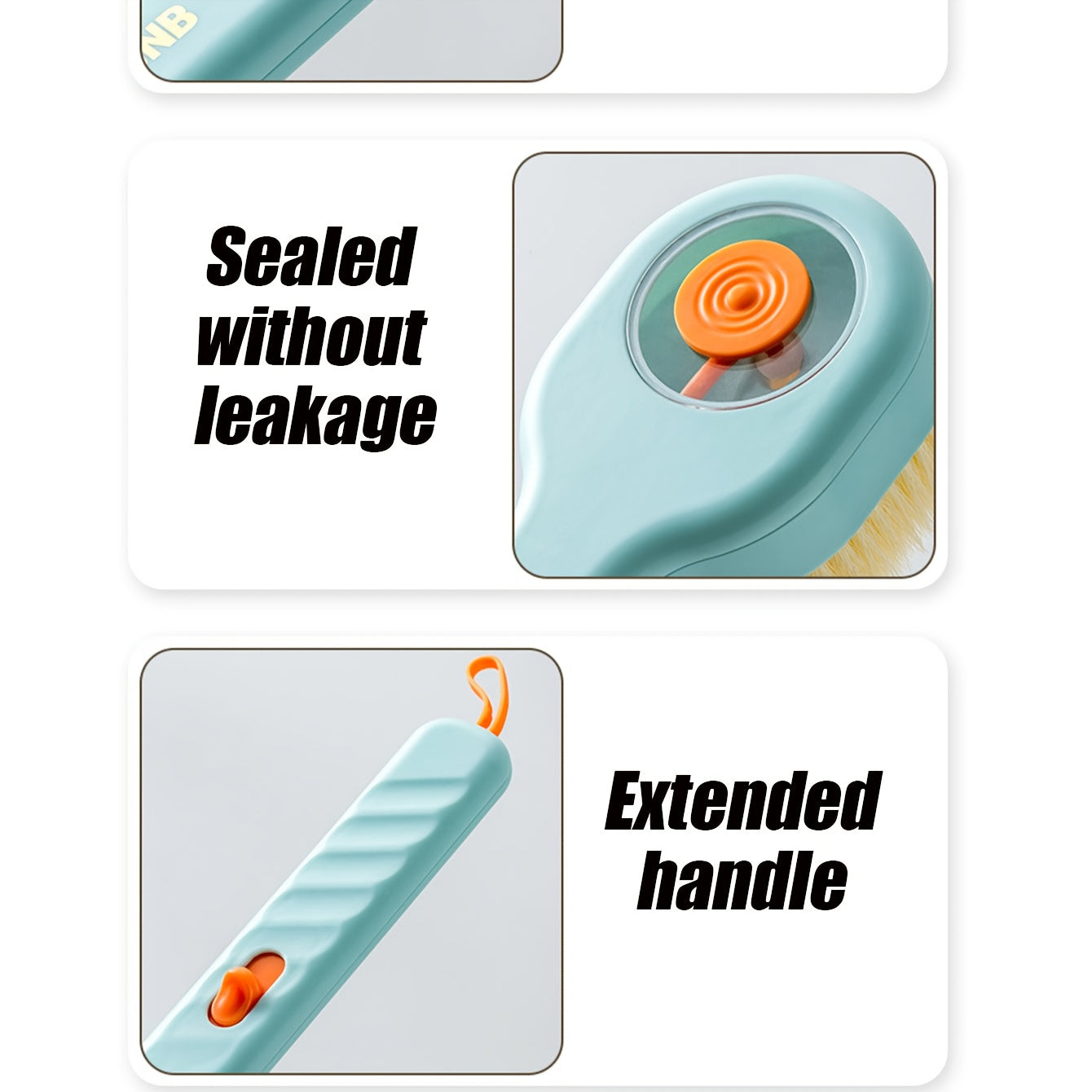 Brosse de bain long manche nylon - Frotter le dos + boule exfoliante incluse, 3 coloris