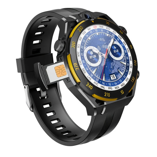Montre Connectée Homme W&O – Appels Sans Fil, IA Vocale, 40+ Sports, Écran 1,43" | Noir & Noir Doré