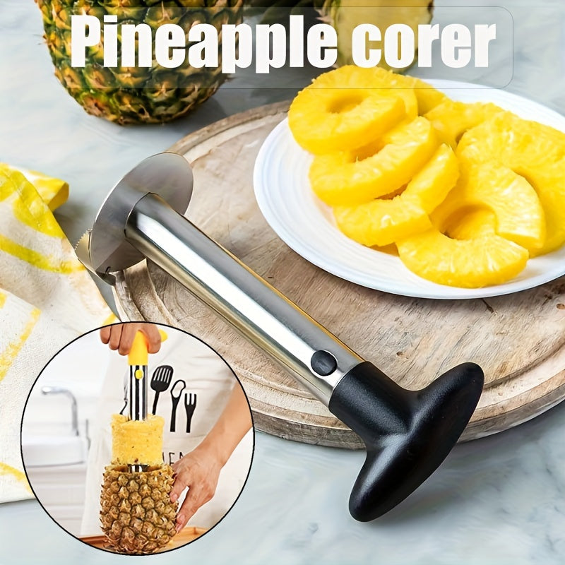 Eplucheur vide-ananas en acier inoxydable SHAON - Lame et manche amovibles, anti-rouille, jaune