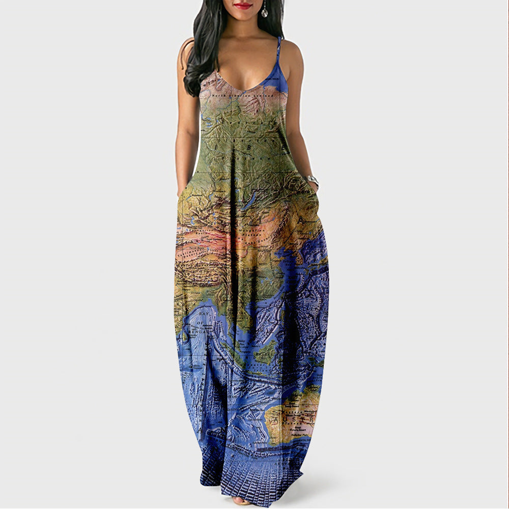 Robe d'été légère à bretelles et imprimé floral - Style mode urbaine femme