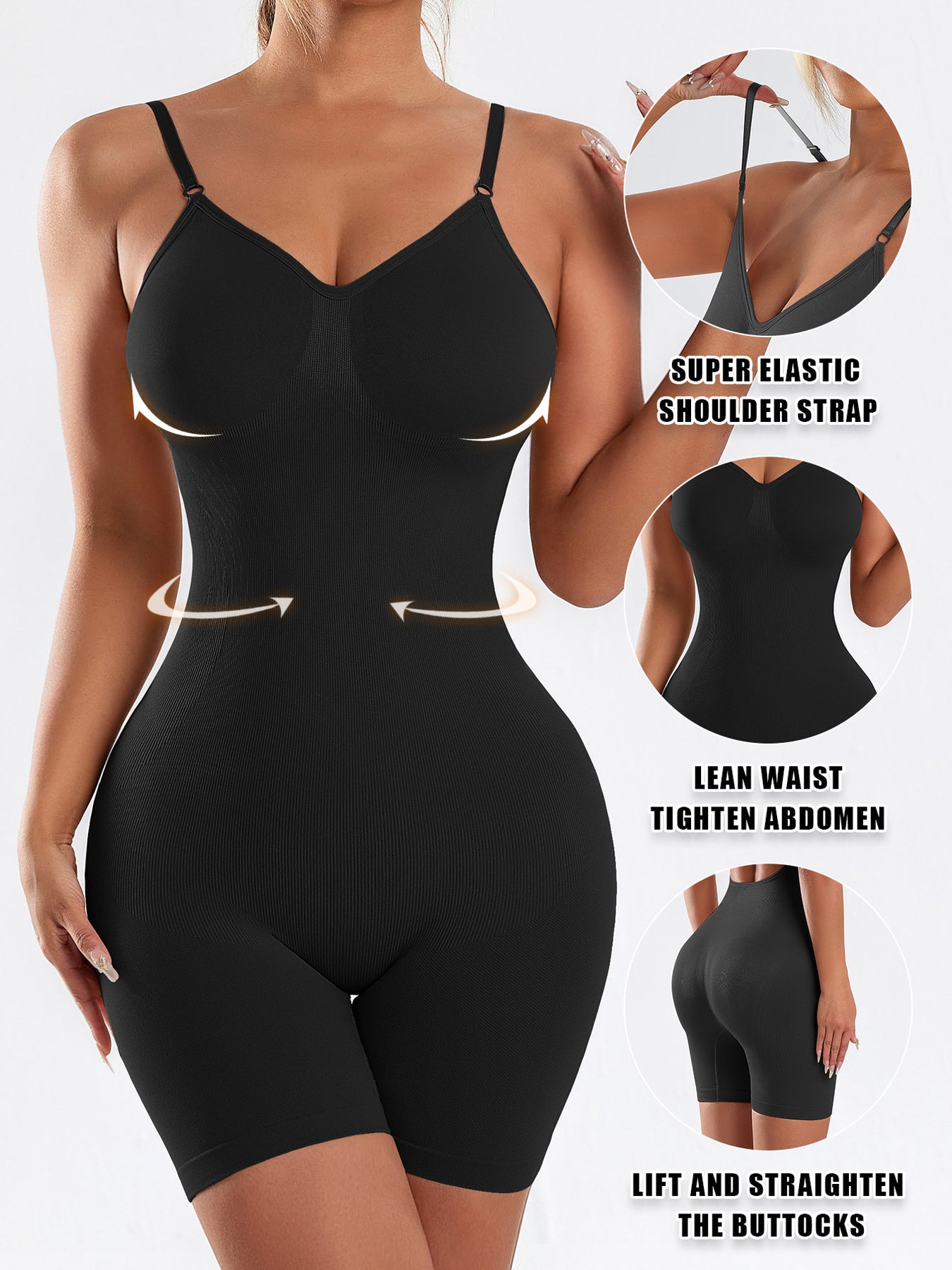 Body Une Pièce Élégant Femme — 85% Polyamide, Support Élevé, 3 Coloris, S-XXL