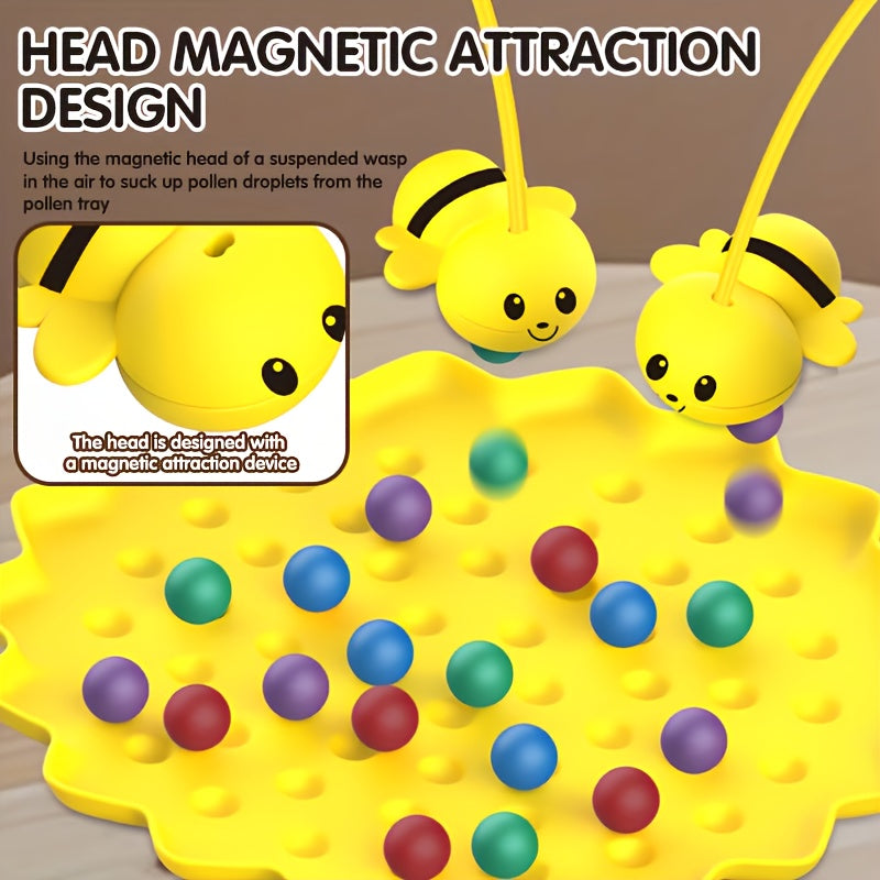 Jeu de Peche Magnetique STEM - 69 Pieces, Plateau Nid d'Abeille, Educatif, des 3 Ans