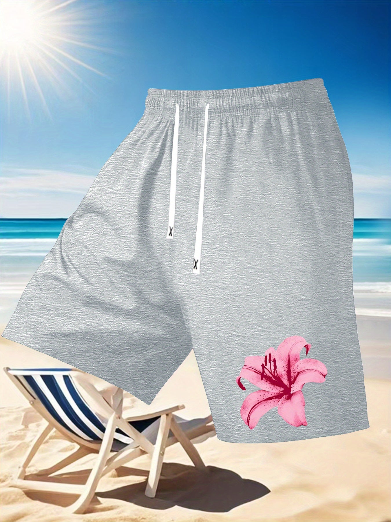 Short de Plage Homme Imprime Floral - Poche, Coupe Standard, 95% Polyester, 3 Coloris, FR S au FR XXL