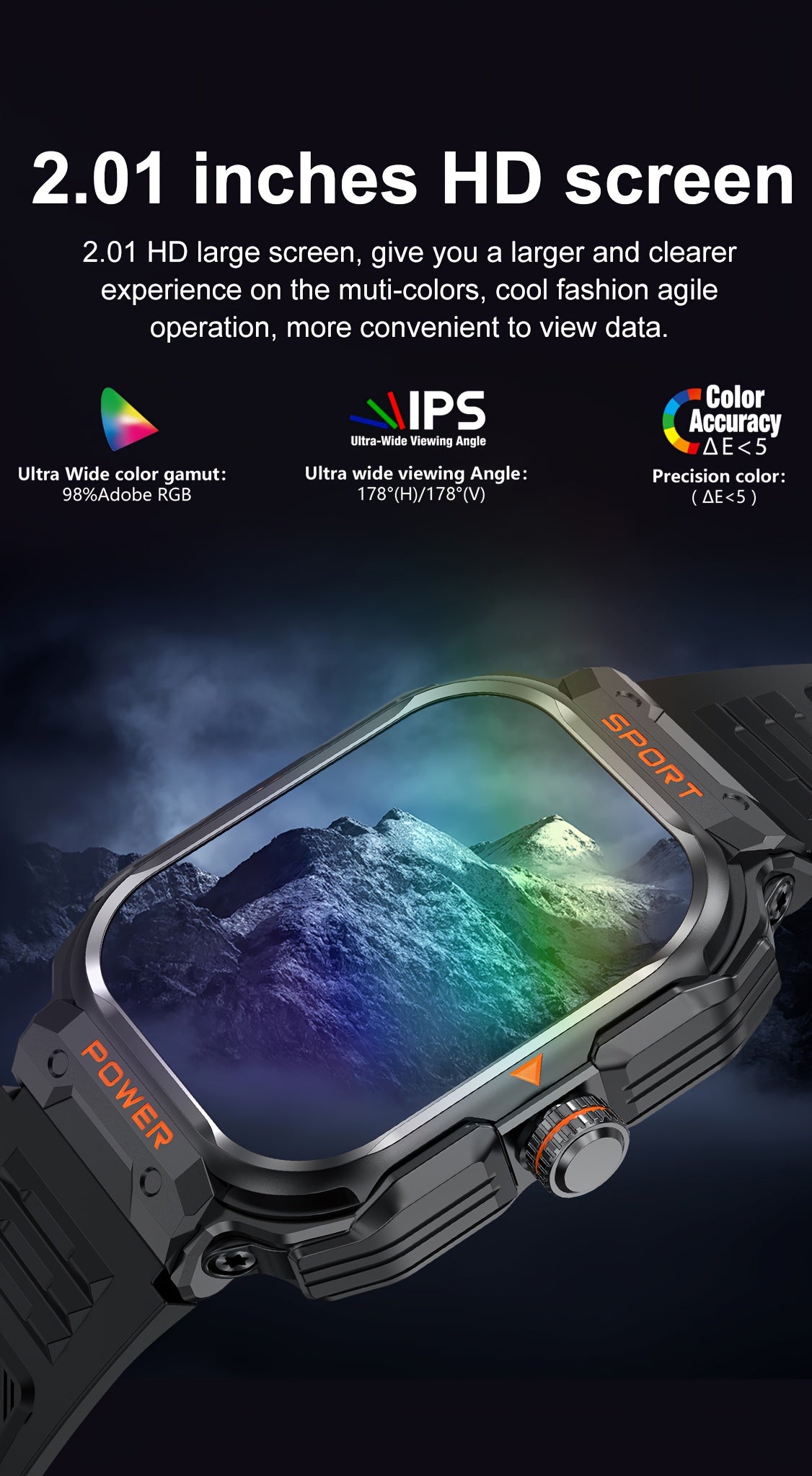 Montre Connectée Robuste Homme GT55 2-en-1 – IA & Commande Vocale, Écran IPS 2,01", IP67, Bluetooth 5.2