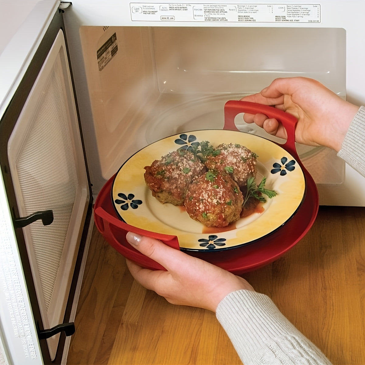 Porte-bols isotherme micro-ondes avec poignees - Support bols assiettes tasses plats chauds, 3 coloris