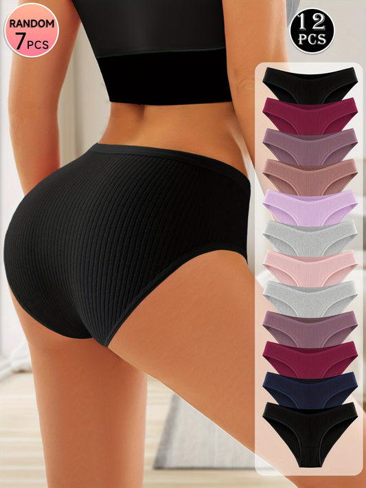 Lot de 7 Culottes Cotelees Femme en Coton - Confort Quotidien