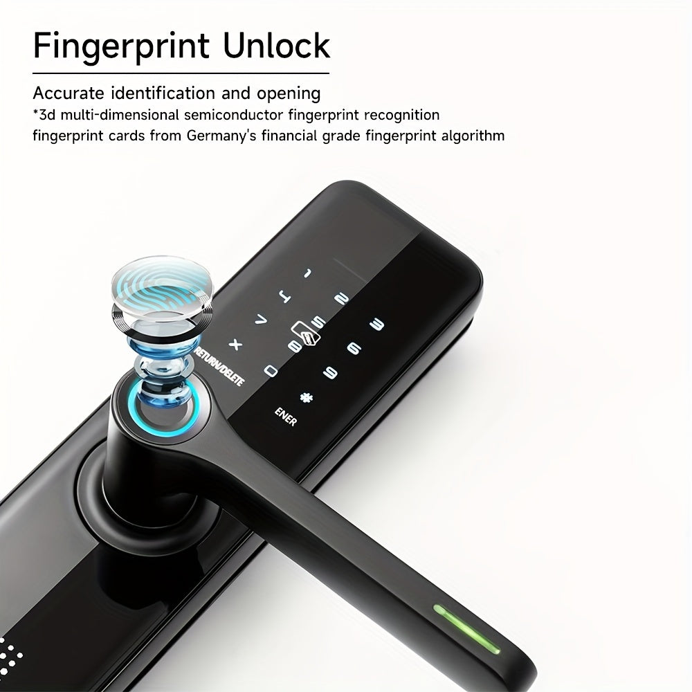 Serrure Connectée SUMUS – Empreinte Digitale, Application Wi-Fi & Clavier | Alliage Aluminium, Résistante aux Chocs