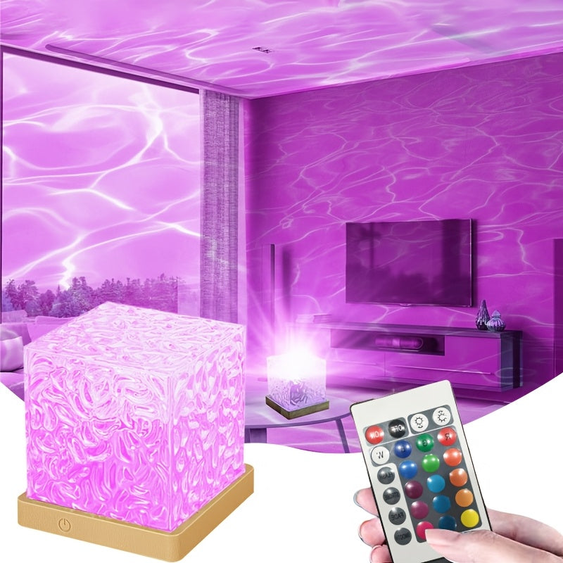 Projecteur de lumière nocturne 16 couleurs, cube lumineux en cristal - Topdecheztop.fr