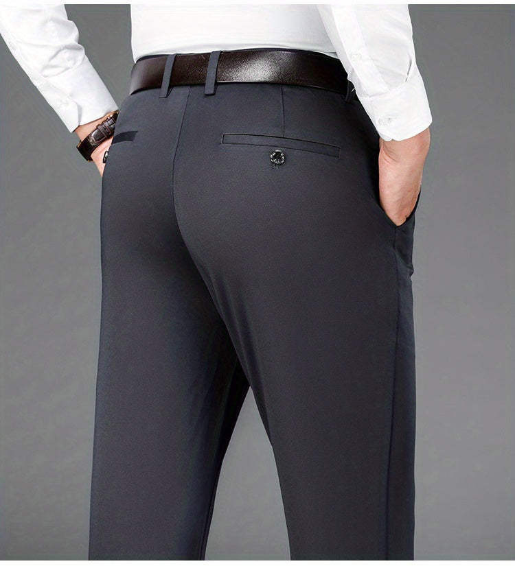 Pantalon Habillé Homme Classique – 93,5% Polyester 6,5% Élasthanne, Coupe Régulière, 6 Coloris XS-XXL