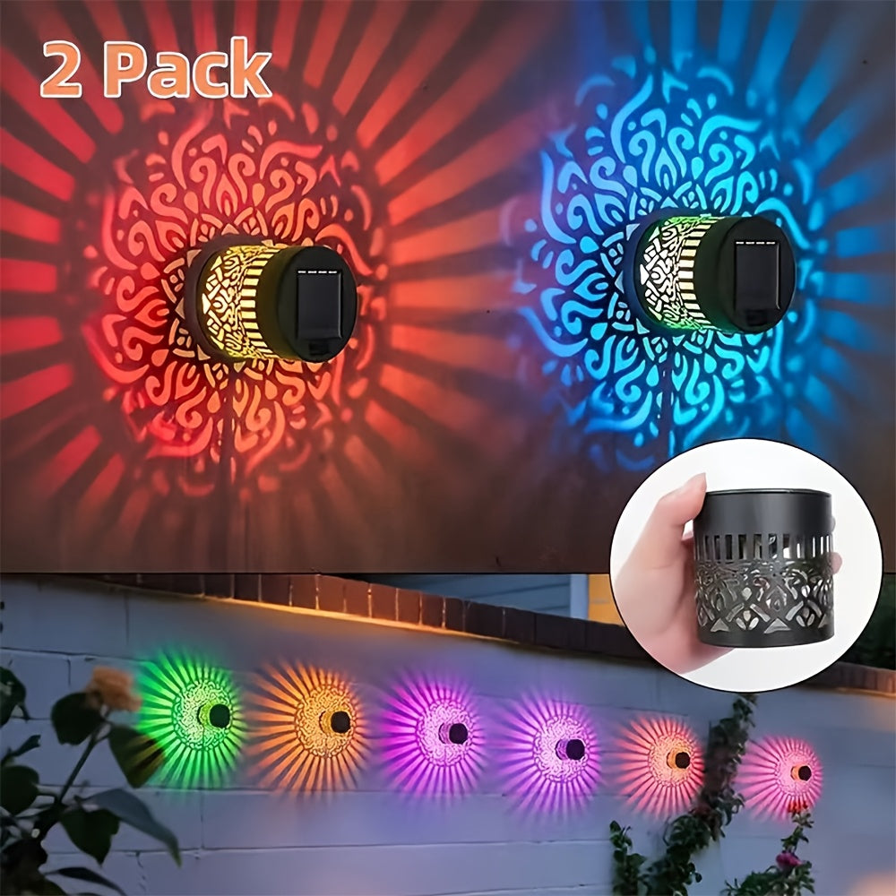 Lot de 2 Appliques Solaires Murales Extérieur RGB – Capteur Auto & Intensité Variable