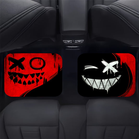 Lot de 4 Tapis de Sol Voiture Motif Fantômes – Caoutchouc Universel