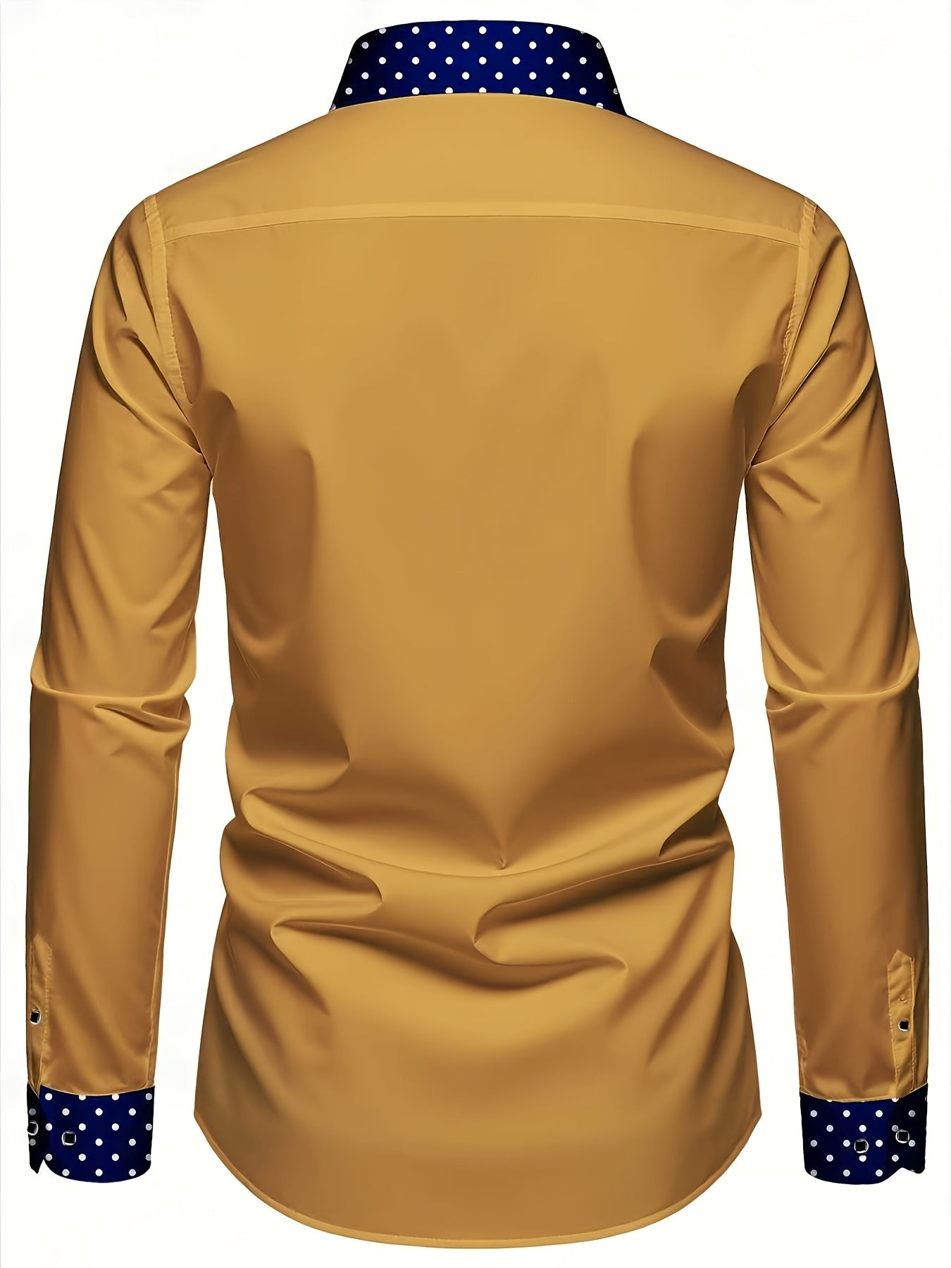 Chemise Homme Manches Longues Col Revers Couleur Unie Coupe Slim 100% Polyester Decontractee - 4 Coloris FR S-XL