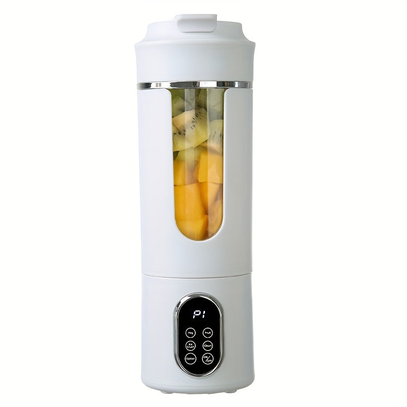 Blender portable rechargeable USB 530 ml LED - Broyeur glace 7.4V, smoothies jus, vert beige blanc