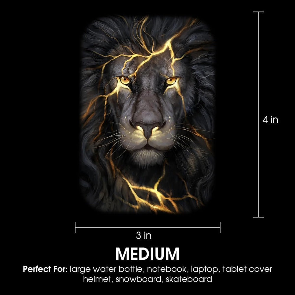 Autocollant Vinyle Lion 15x10cm Auto-Adhesif Forme Irreguliere Semi-Mate - Motif Animal Dessin Anime Voiture Plastique