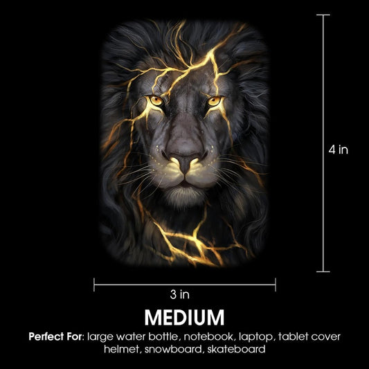 Autocollant Vinyle Lion 15x10cm Auto-Adhesif Forme Irreguliere Semi-Mate - Motif Animal Dessin Anime Voiture Plastique