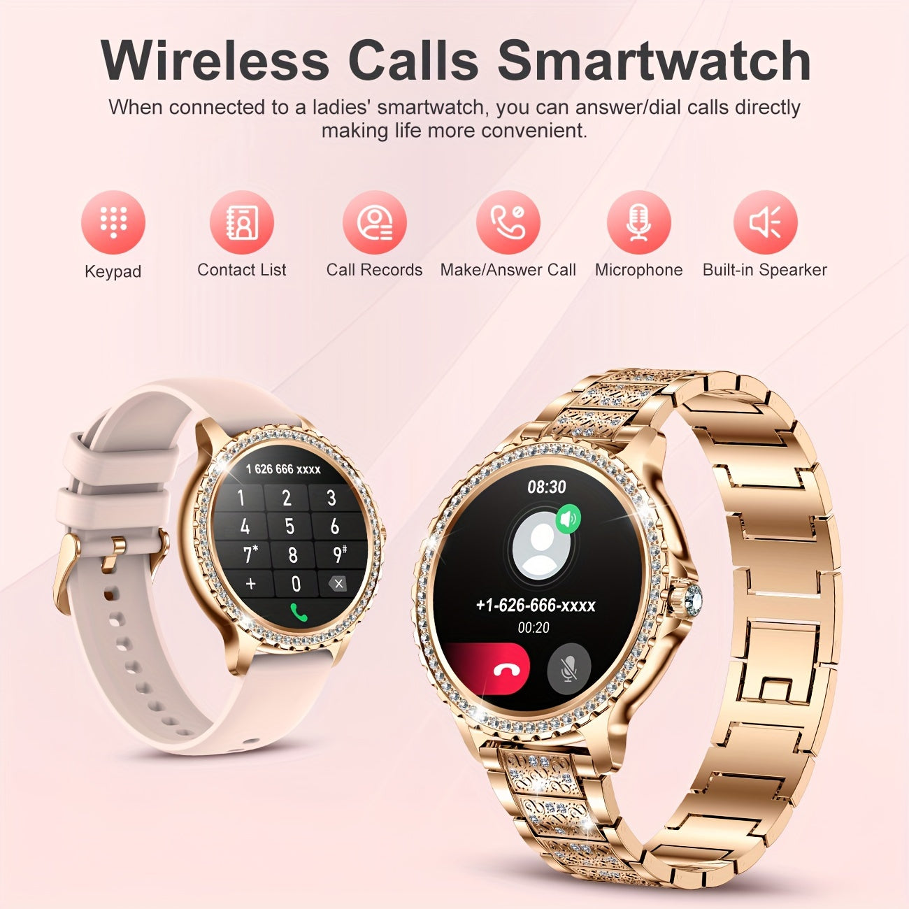 Montre Connectée LIGE Femme – Écran 1,32”, Appels Sans Fil & Étanche IP67