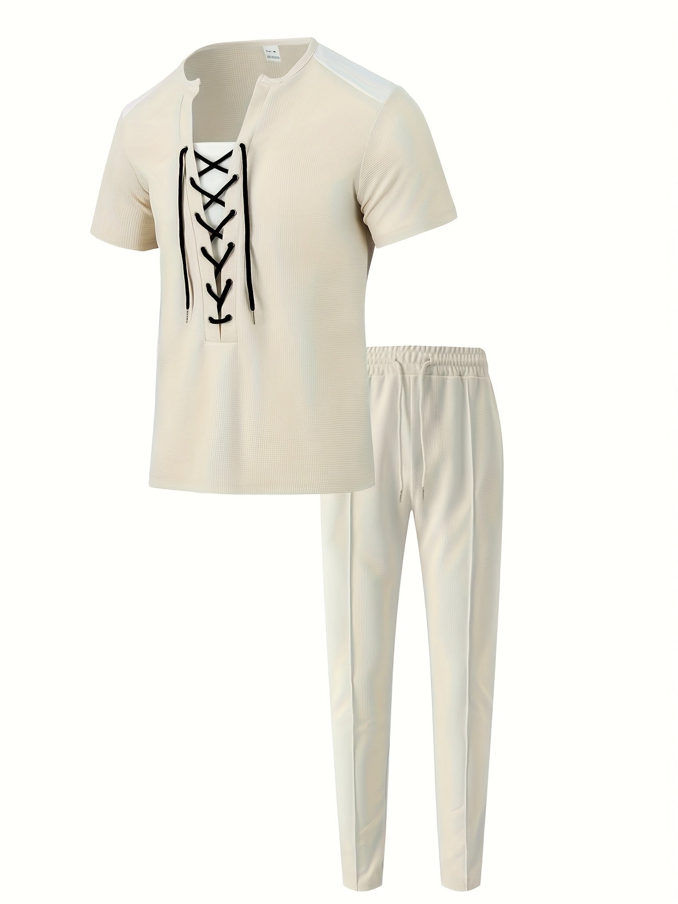 Ensemble jogging homme haut et pantalon à cordon - Col ras du cou, 6 coloris, printemps-automne