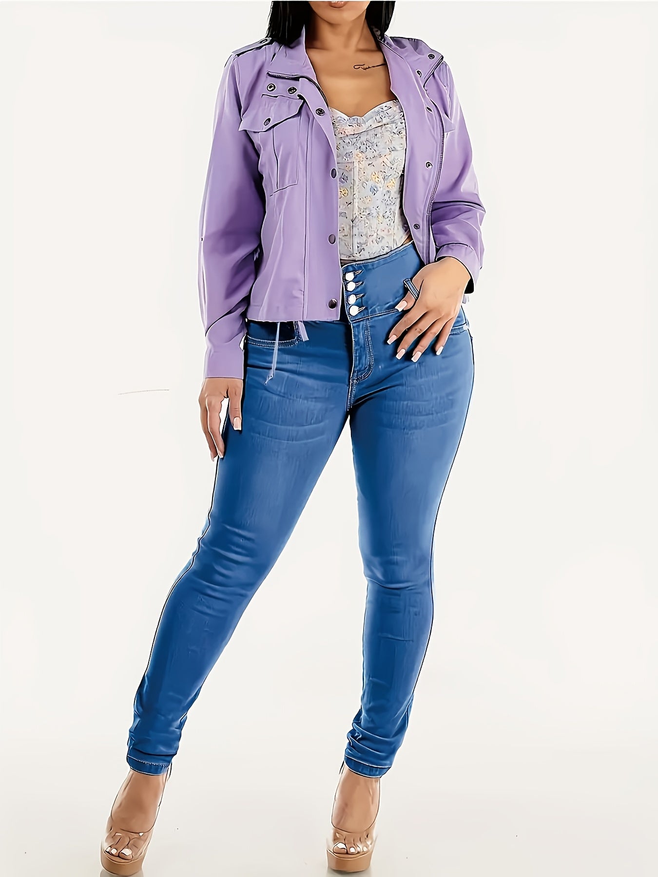 Jean Skinny Taille Haute Femme - Coupe Slim Boheme, Toutes Saisons