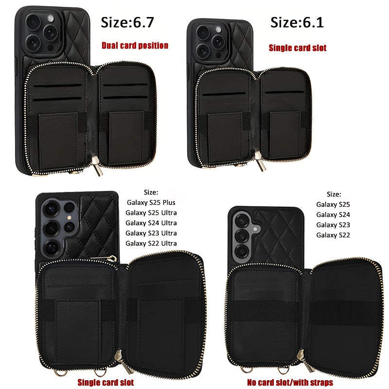 Étui Téléphone Similicuir avec Fermeture Éclair – Support, Protection Objectif – iPhone & Samsung 📱✨