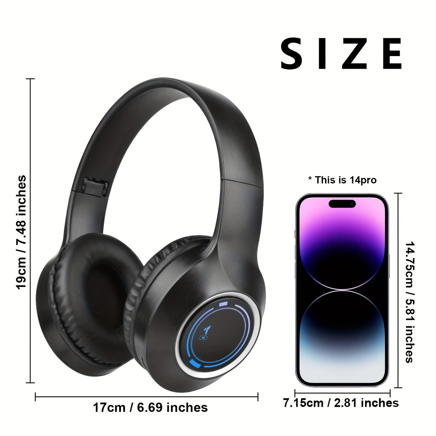 Casque Sans Fil Supra-Auriculaire Pliable – Micro Intégré, Batterie 150mAh & USB-C | Thème Anime & Film | Noir & Beige