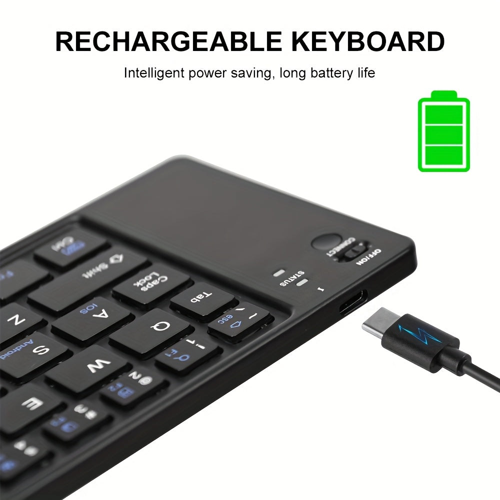 Clavier Pliable Sans Fil Bluetooth Rechargeable USB-C - Compatible iOS Android Windows