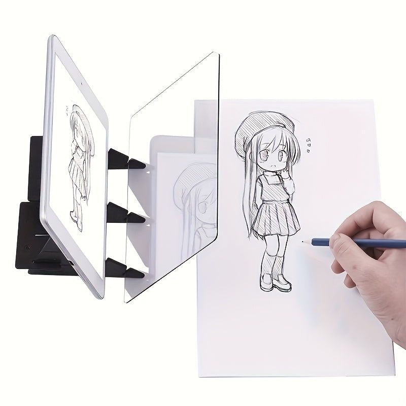 Planche à dessin optique avec miroir et support réglable