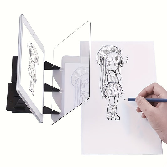 Planche à dessin optique avec miroir et support réglable