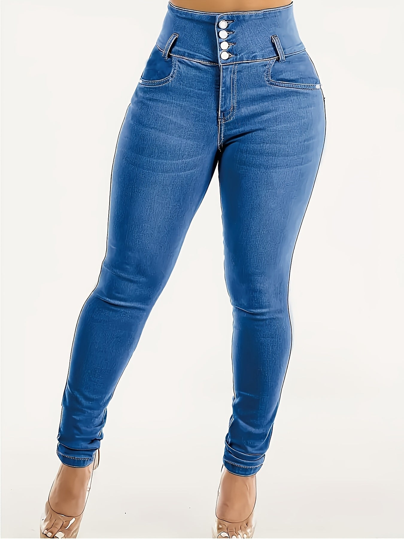 Jean Skinny Taille Haute Femme - Coupe Slim Boheme, Toutes Saisons