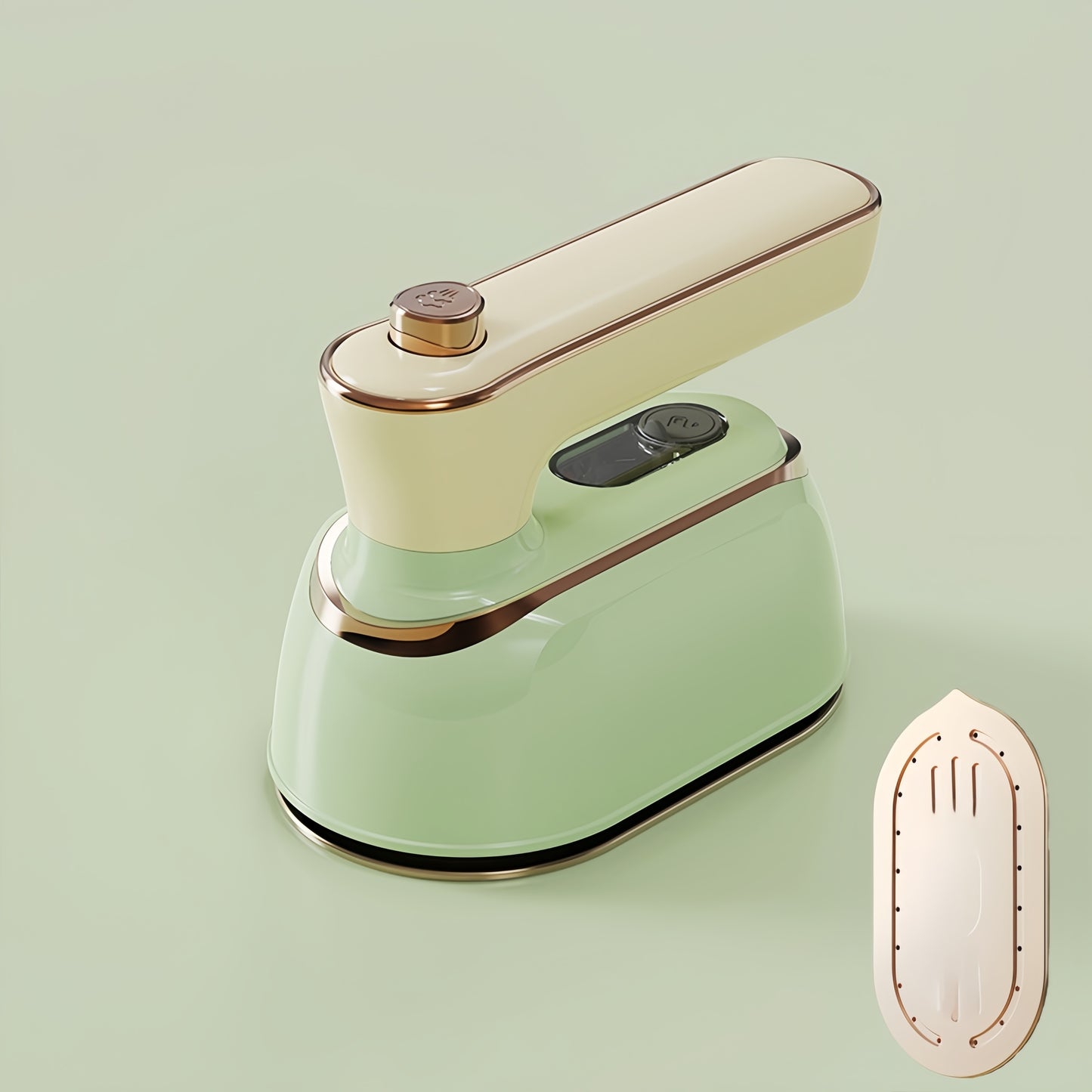 Mini Fer a Repasser Portable Chauffage Rapide - Vapeur 1000W ou Sans Vapeur 40W Maison et Voyage Vert Gris