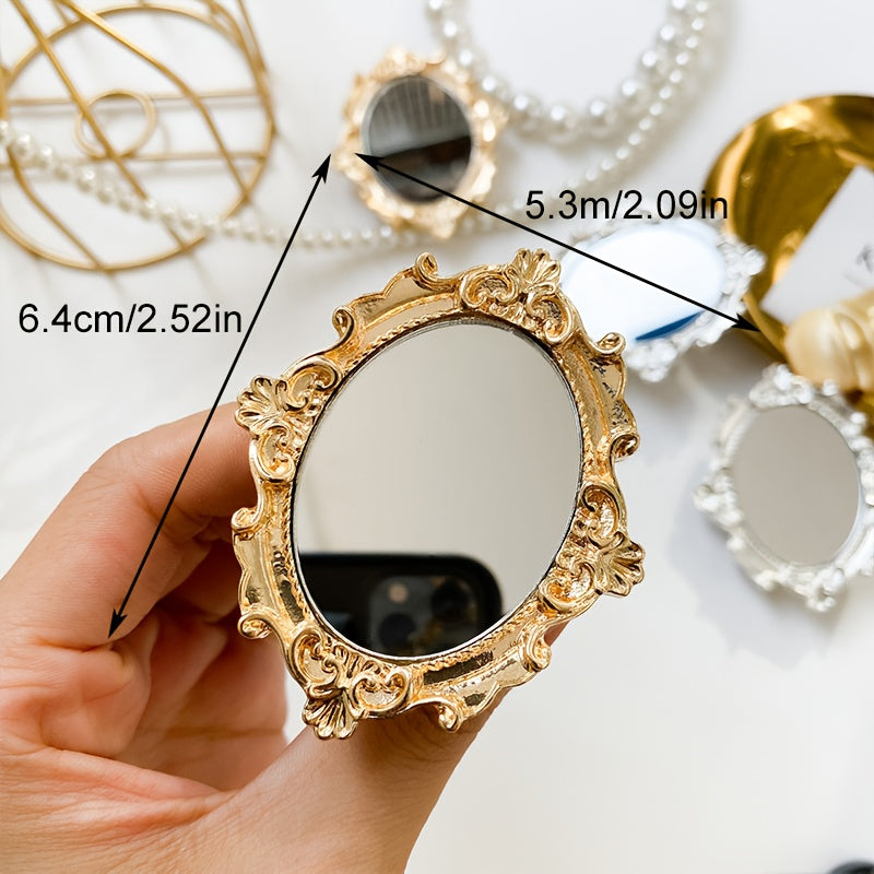 Support Téléphone Pliable ABS avec Miroir – Coussinet Adhésif, Doré & Argenté