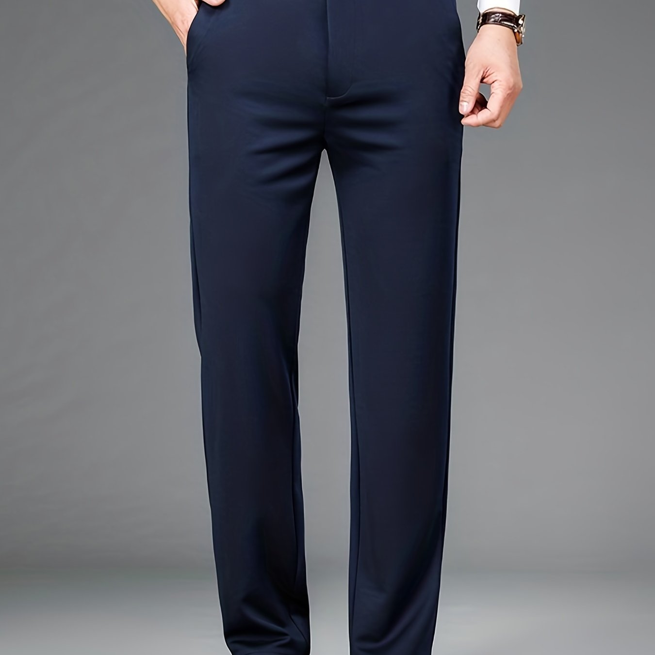 Pantalon Habillé Homme Classique – 93,5% Polyester 6,5% Élasthanne, Coupe Régulière, 6 Coloris XS-XXL