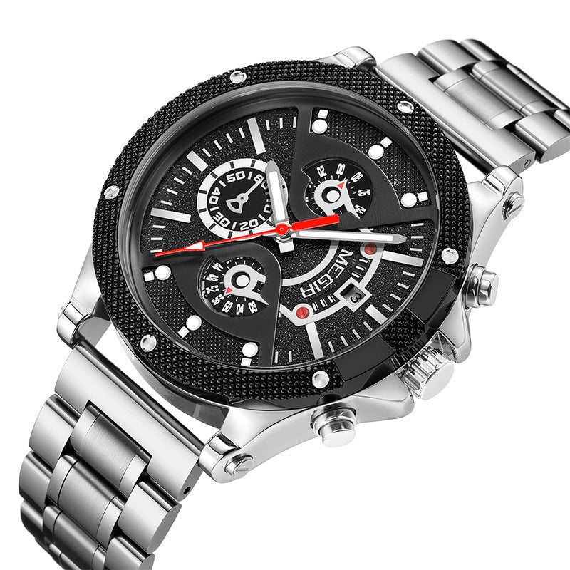 Montre de sport multifonctionnelle avec ceinture en acier - Topdecheztop.fr