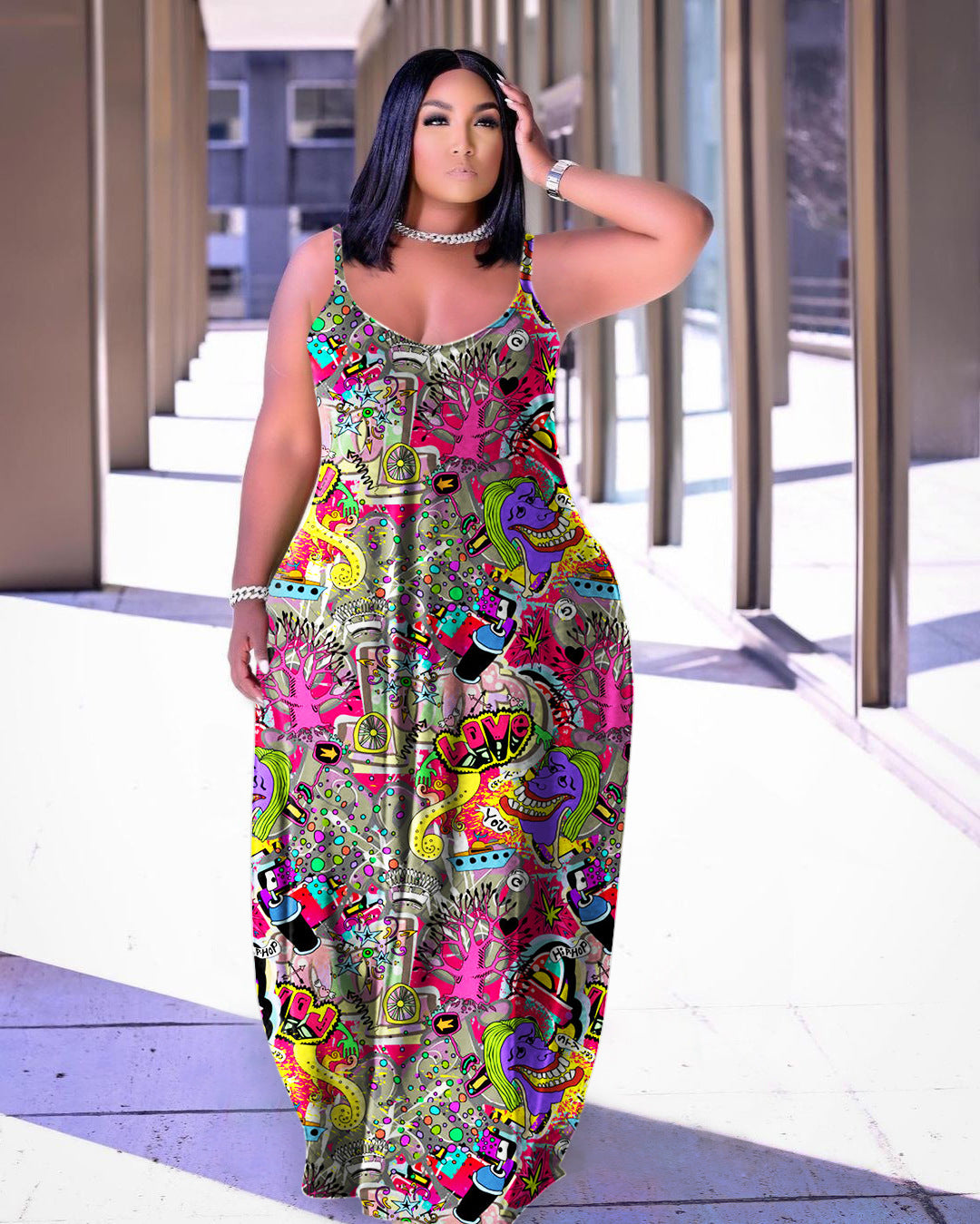 Robe d'été légère à bretelles et imprimé floral - Style mode urbaine femme