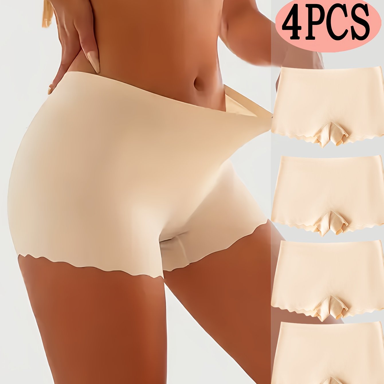 Lot de 4 Culottes Shorty Femme Mi-Haute - Doux, Extensible & Elegant