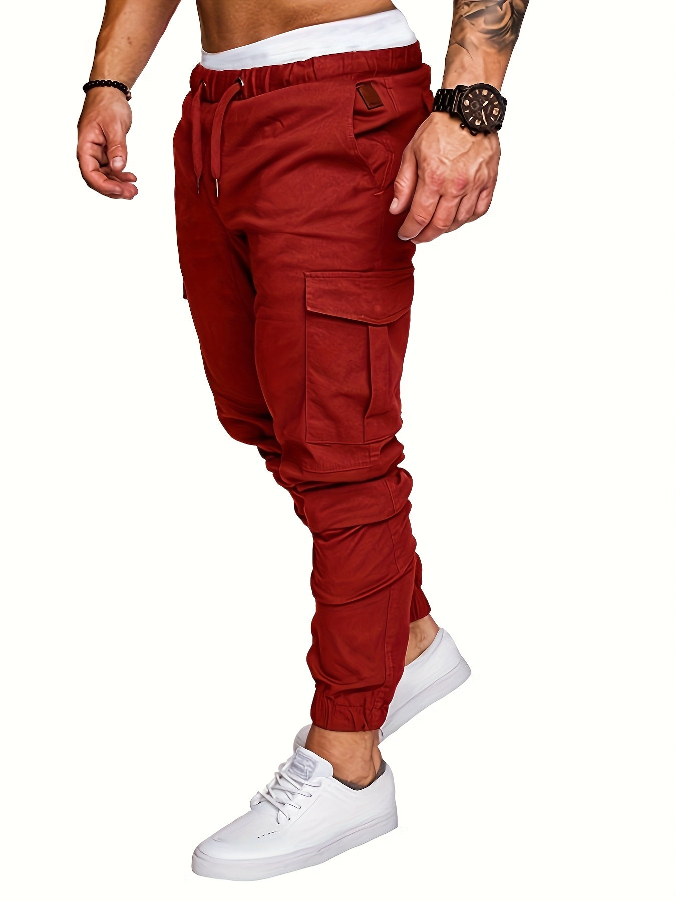 Pantalon Cargo Homme Multi-Poches – 95% Coton, Coupe Régulière, 7 Coloris, S à XXL