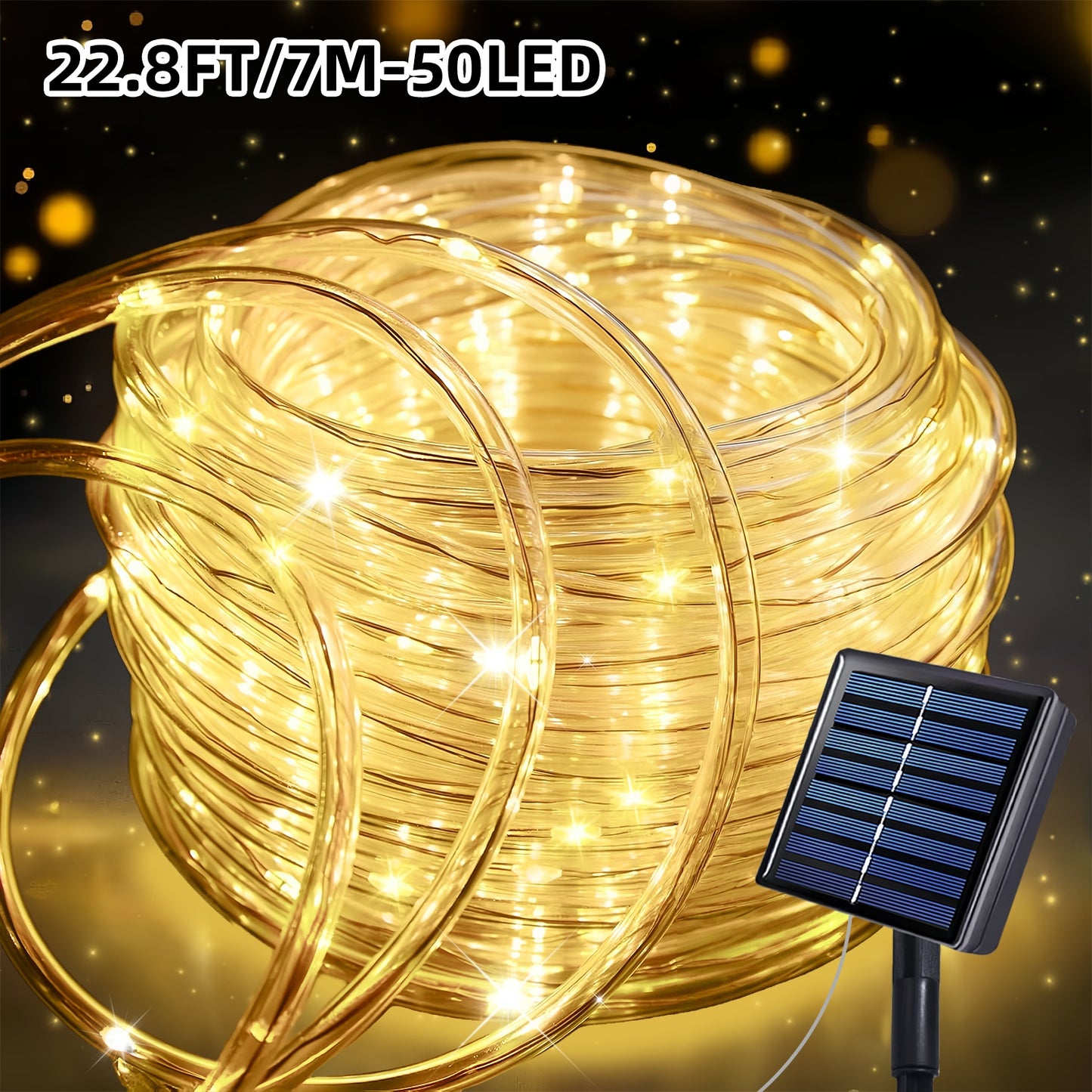Guirlande Solaire LED - 8 Modes, IPX4, Telecommande, Interieur Exterieur, 50 a 300 LED