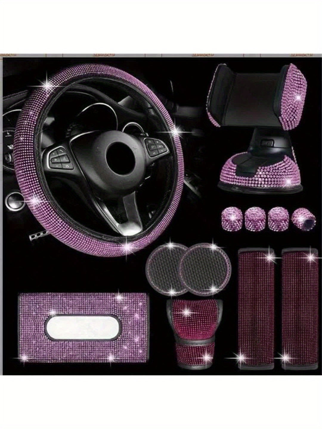Kit 30 Strass Decoration Interieur Voiture - Volant & Grilles d'Aeration
