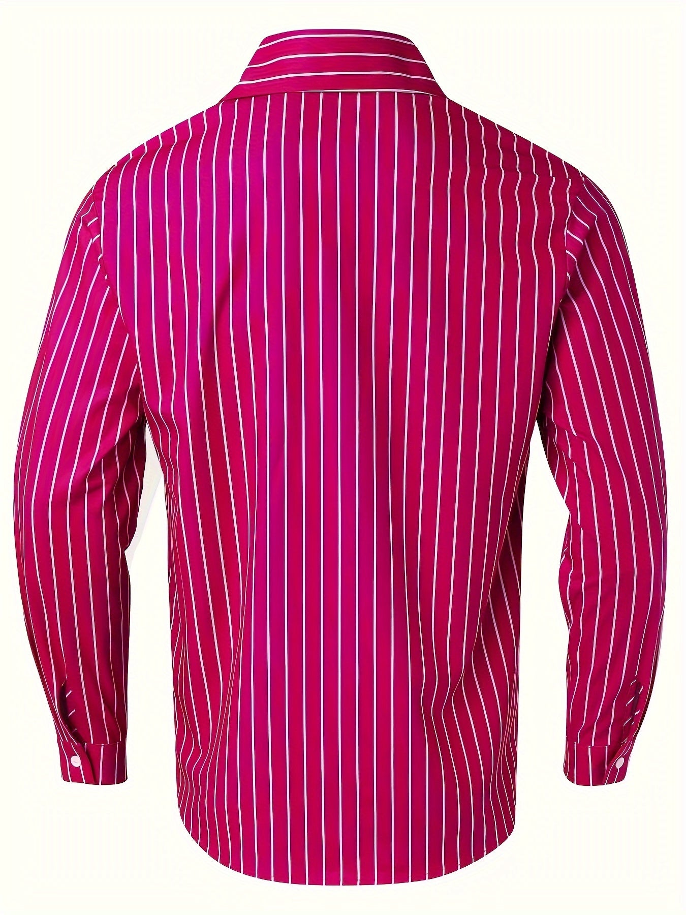 Chemise Homme Manches Longues Rayures – 95% Polyester 5% Élasthanne, Coupe Ample, 3 Coloris XS-XXXL