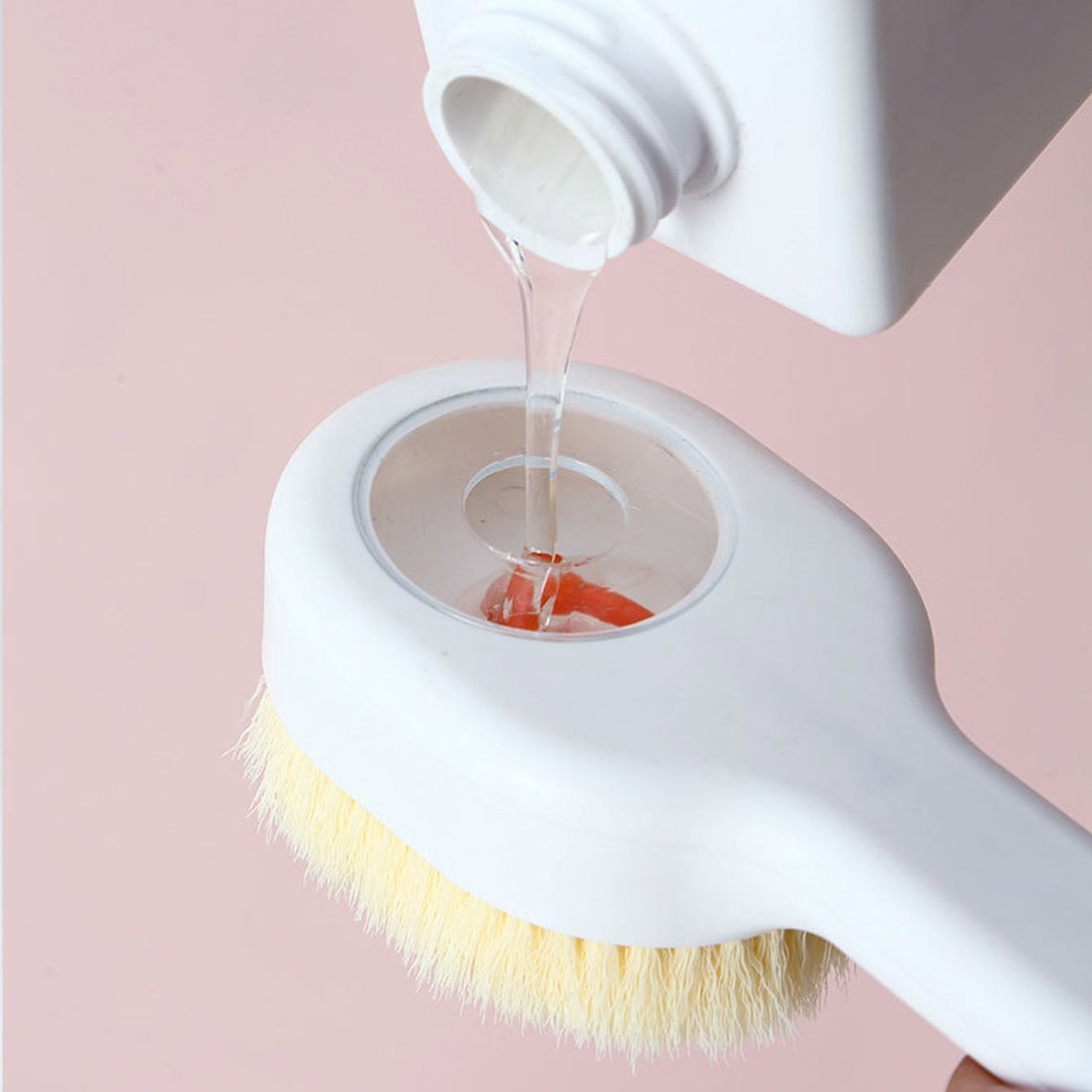 Brosse de bain long manche nylon - Frotter le dos + boule exfoliante incluse, 3 coloris