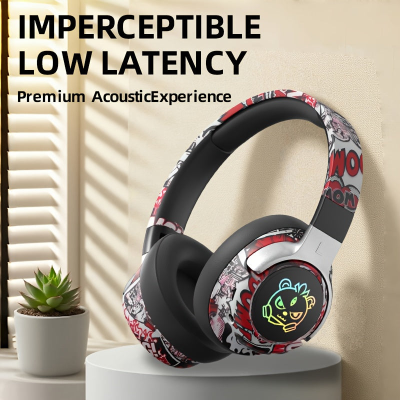 Casque Audio Circum-Aural Style Graffiti – Micro Intégré, Batterie 350mAh & USB-C | 3 Coloris | YUE CUI