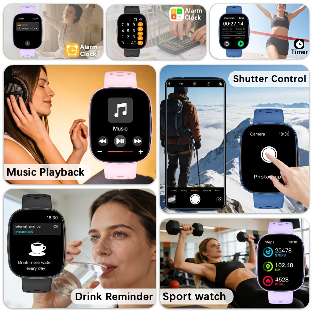 Montre Connectee Sport Ados Adultes Ecran IPS 1.83 Pouces - Appels Sans Fil, Meteo, Musique, Modes Sportifs, Bluetooth 5.0, 4 Coloris
