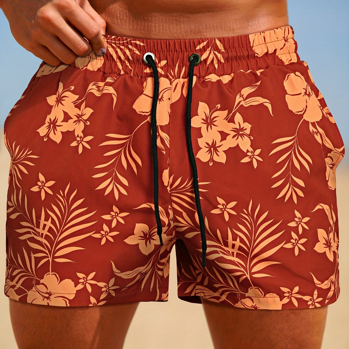Short de Bain Homme Imprime Floral - Ceinture Elastique, Doublure Maille, 95% Polyester, Style Sport, 5 Coloris, FR XS au FR XXL