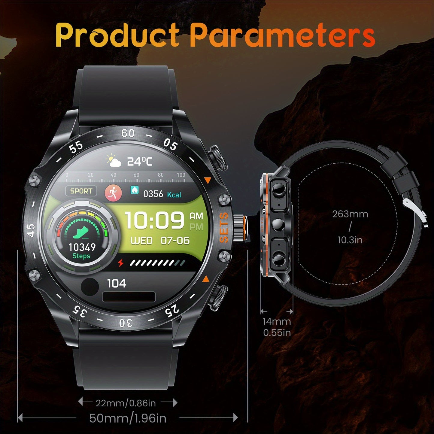 Montre Connectée CatShin 2-en-1 – Écouteurs Sans Fil, Écran IPS HD 3,86 cm, IP67 & 100+ Modes Sportifs
