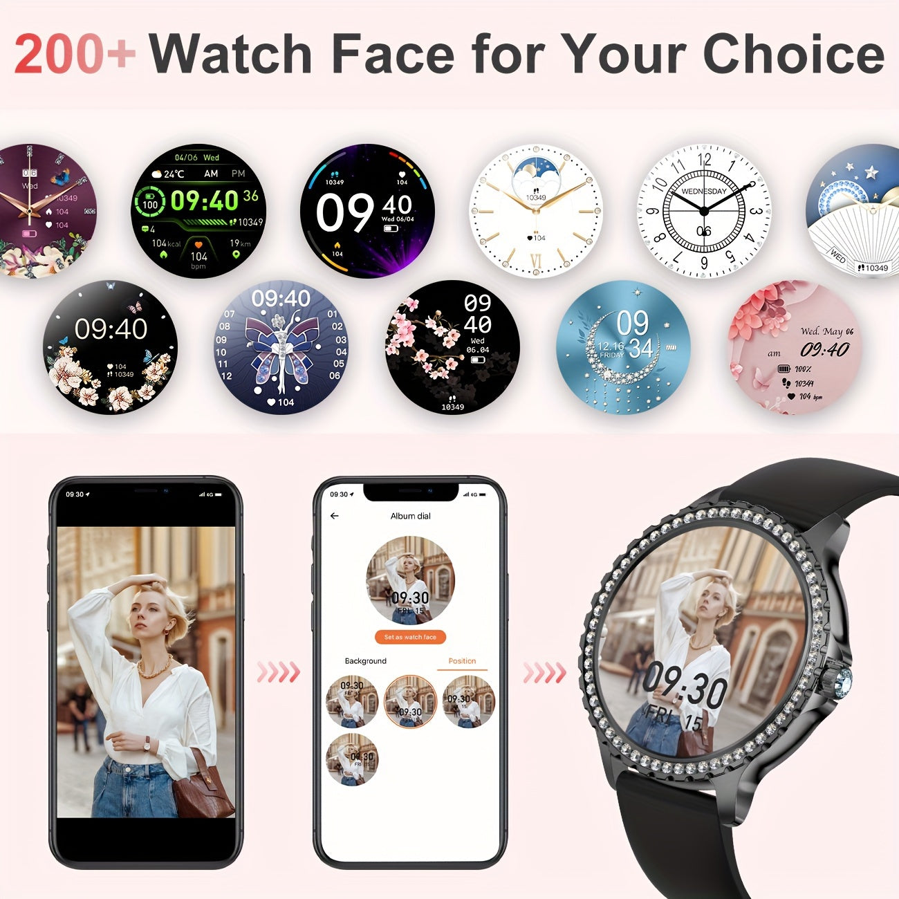Montre Connectée LIGE Femme – Écran 1,32”, Appels Sans Fil & Étanche IP67