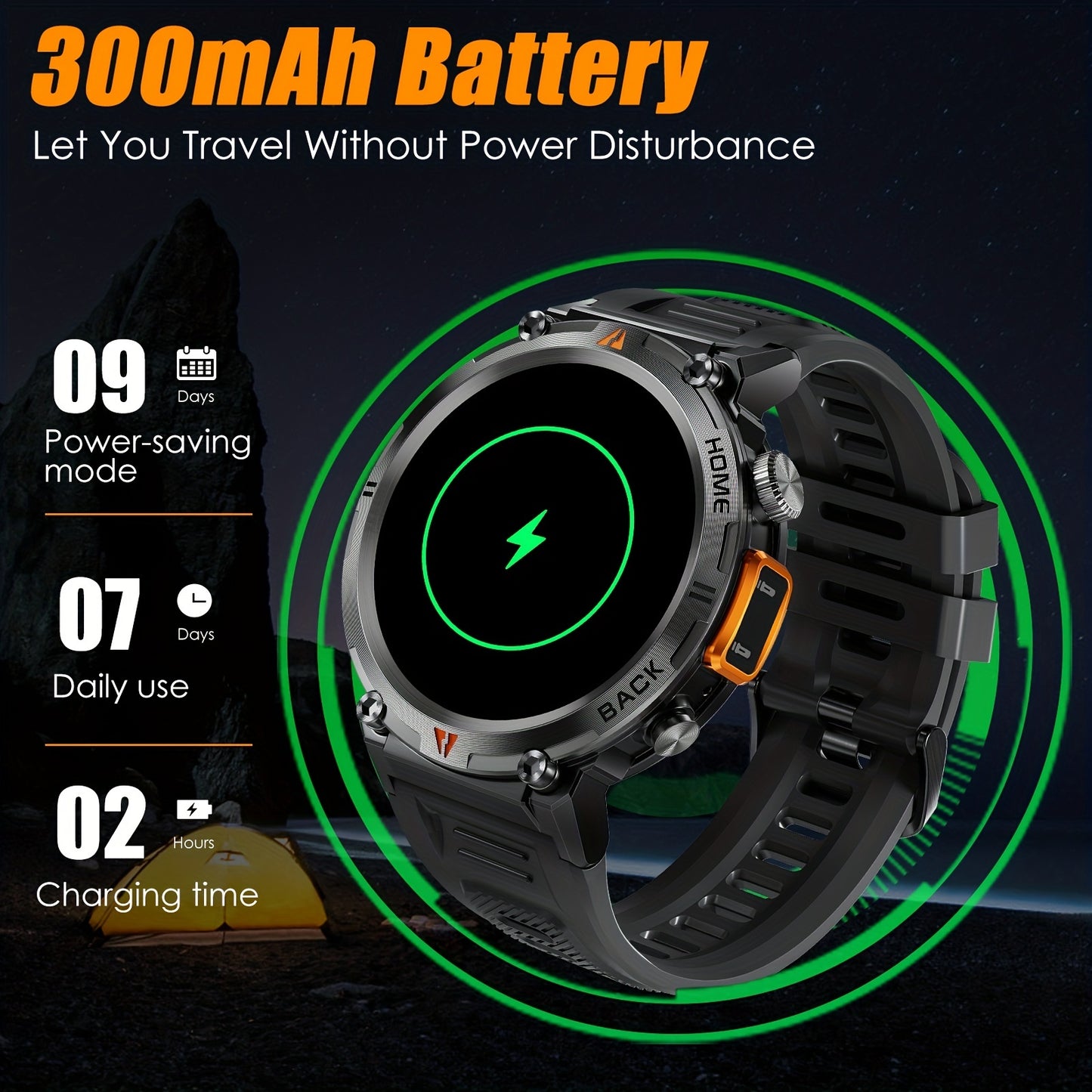 Montre connectée  pour homme avec écran TFT 360p, écran 3,68 cm - Topdecheztop.fr