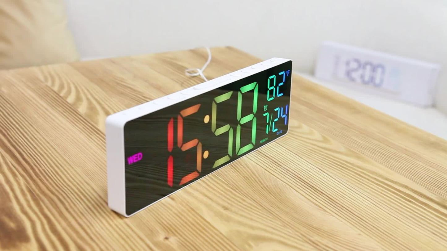 Grande horloge murale numérique avec télécommande, grand écran LED - Topdecheztop.fr