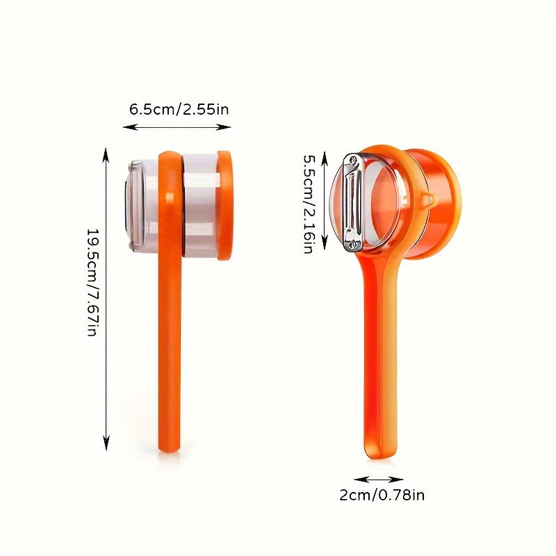 Eplucheur multifonctionnel en acier inoxydable 304 - Lame dentelee, ergonomique avec boitier de rangement