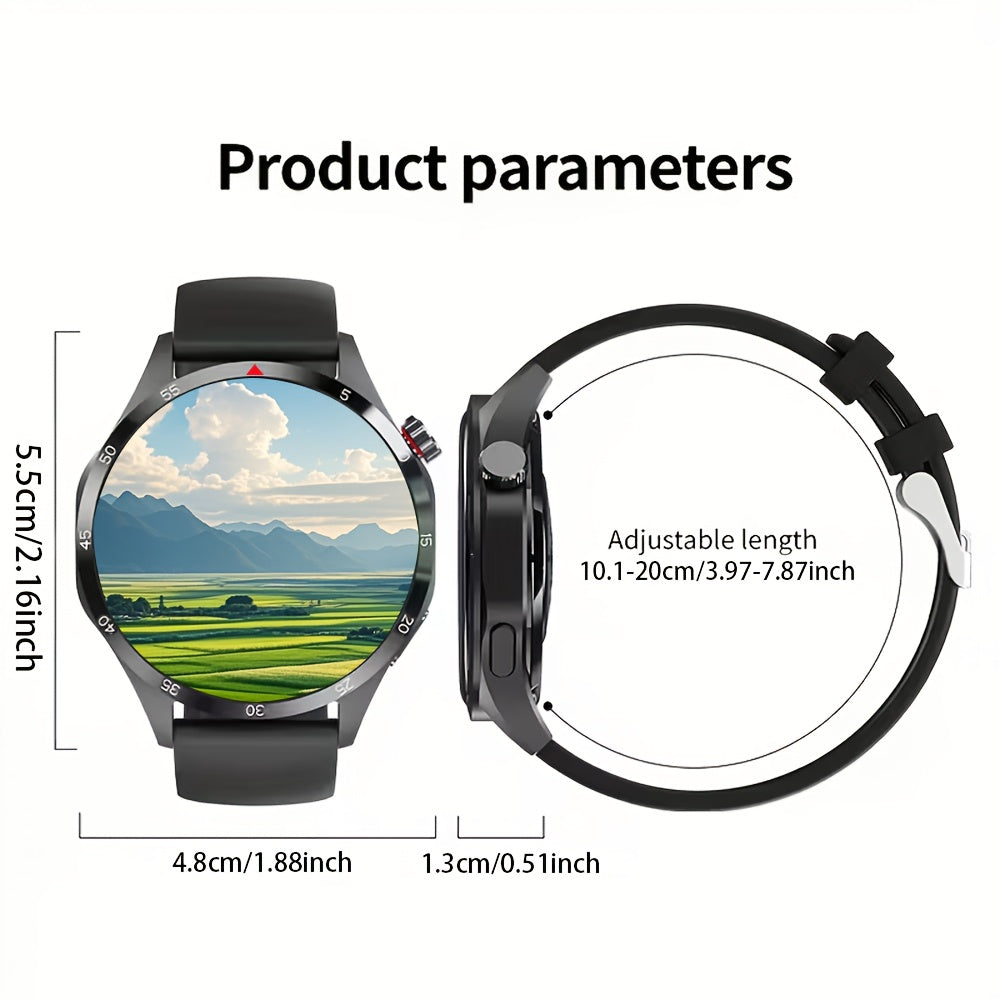 Montre connectee ERUN ecran TFT 1.5 pouce - Bluetooth 5.0, batterie 250mAh, bracelet silicone, noir ou argente