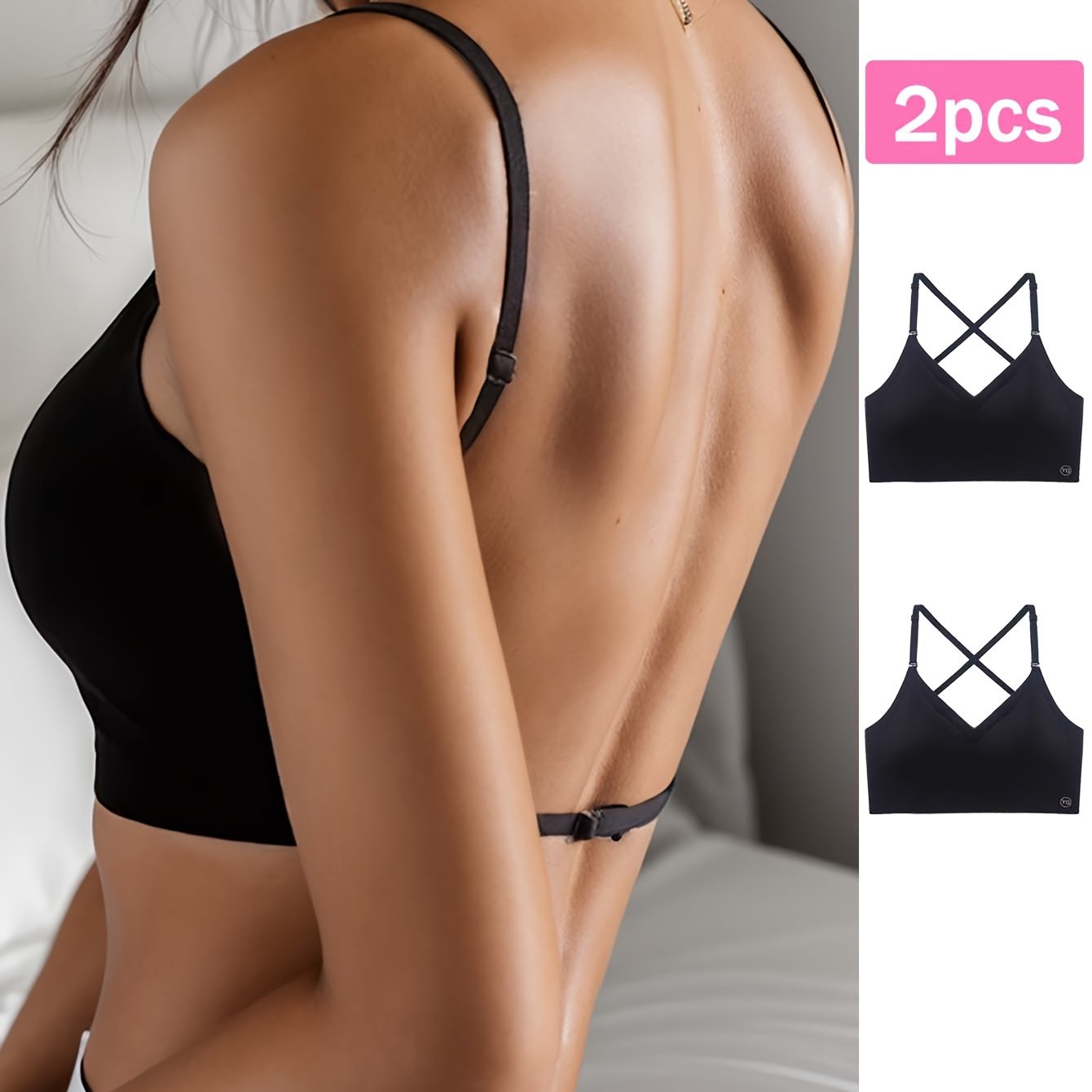 Ensemble soutien-gorge  dos nu sans coutures, 2 PCS - Topdecheztop.fr